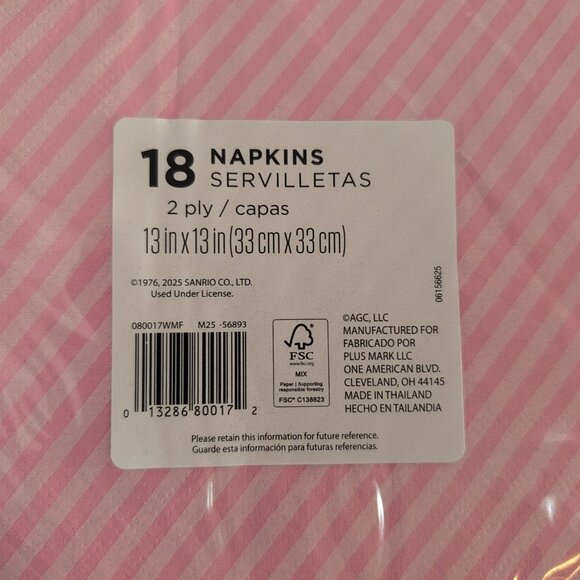 3 Packs Of Hello Kitty Christmas Napkins 18 Per Pack 13" Square - Picture 3 of 4